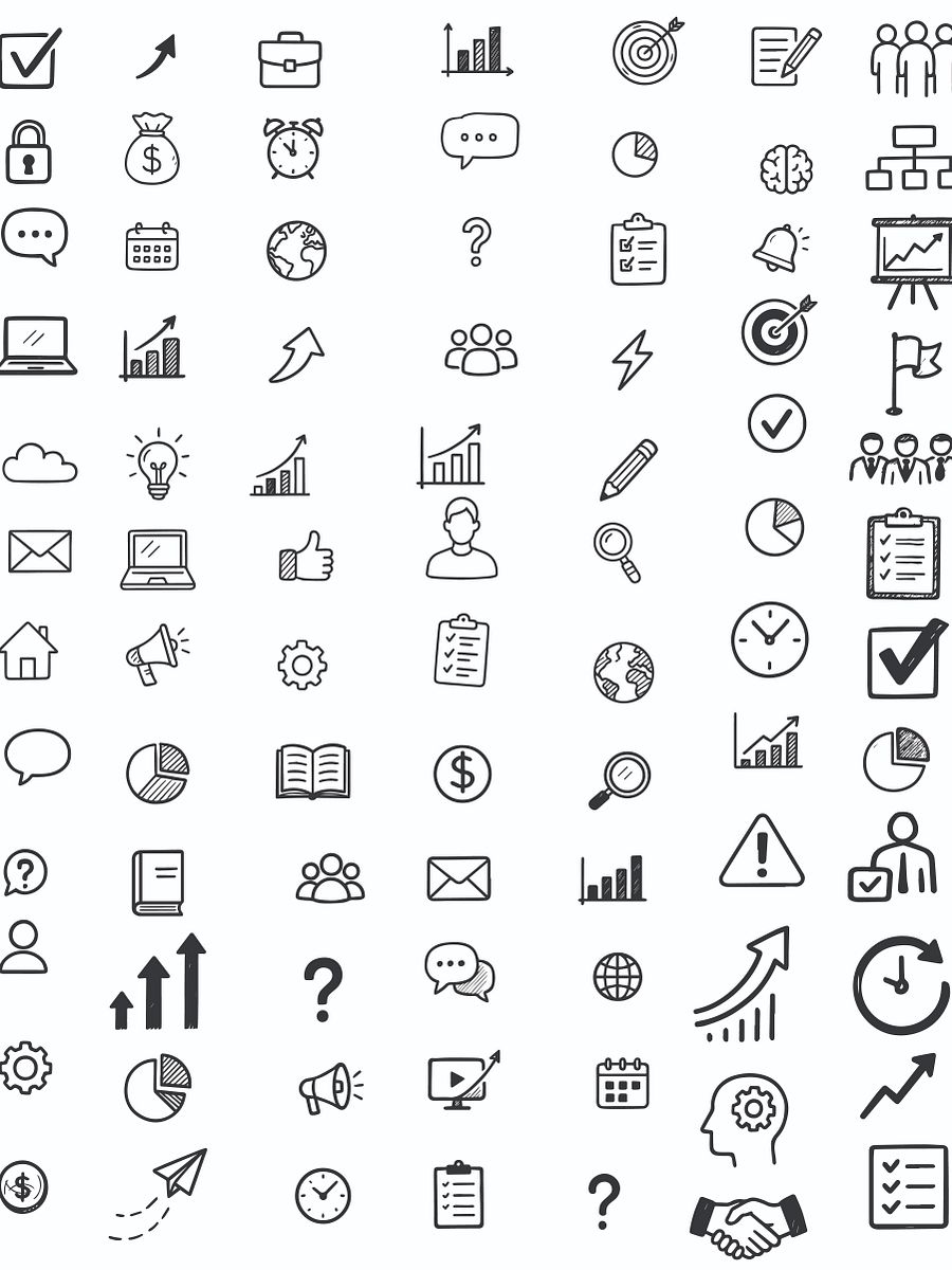 Office Doodles for Infographics – Hand-Drawn Icons (PNG & AI Files) product image (3)