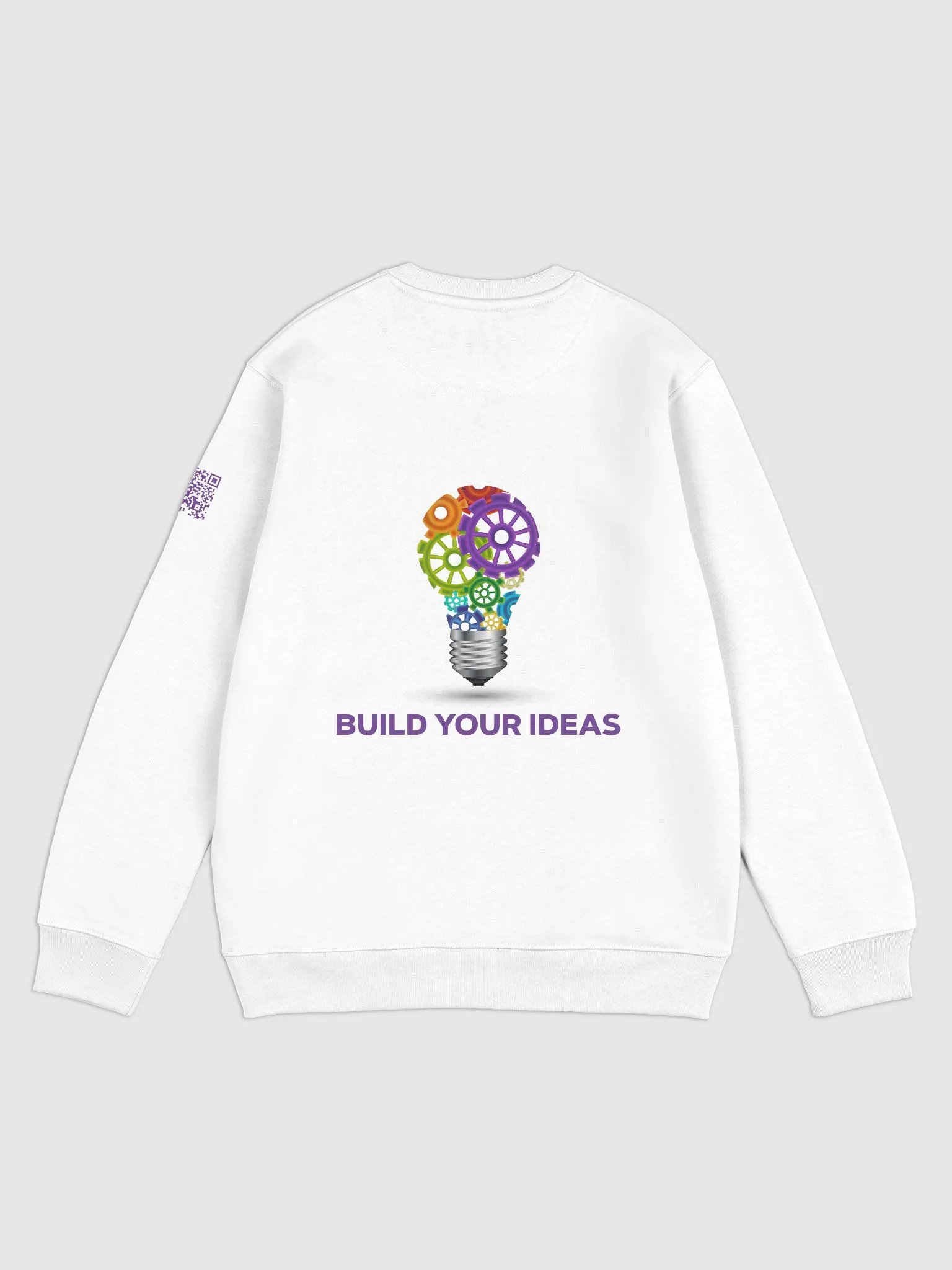 Build Your Ideas Crewneck Sweatshirt Crisp White With Purple product image (2)