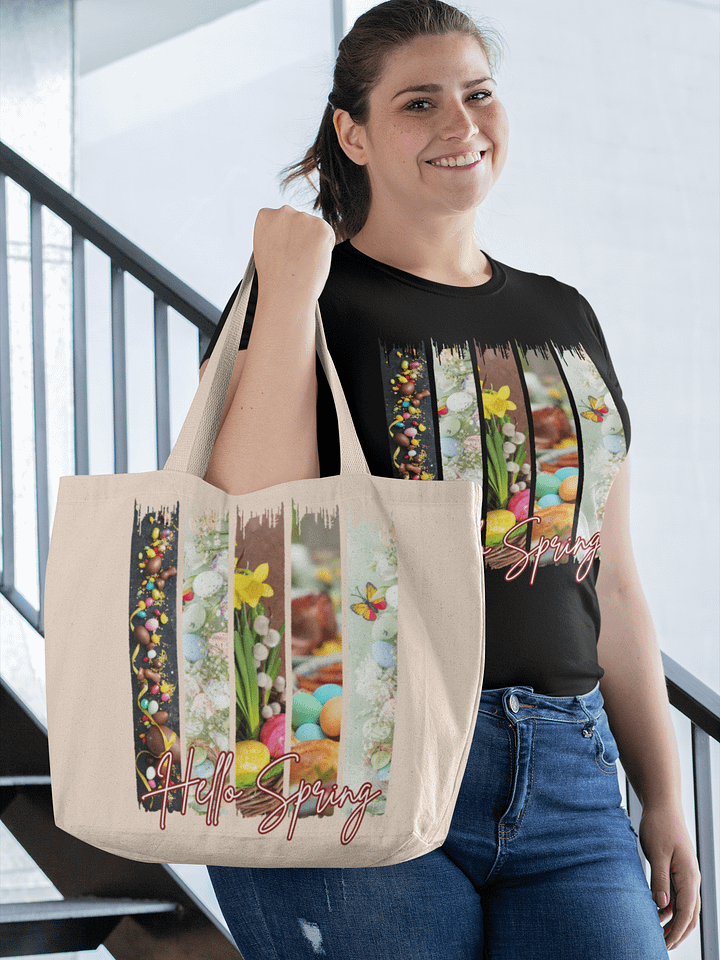 Hello Spring Brush Stroke Organic Tote Bag product image (1)