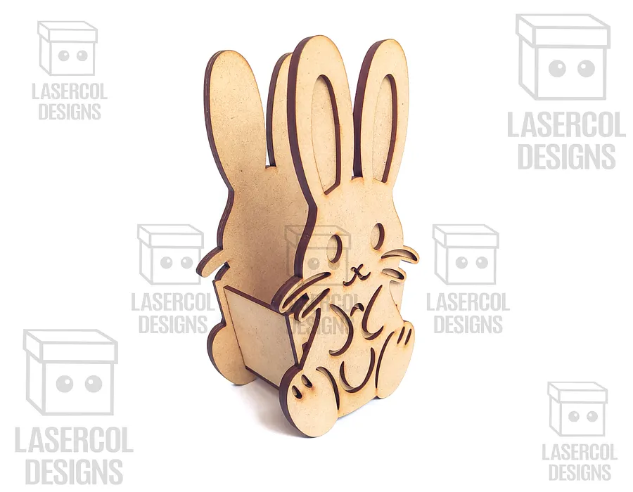 Easter Bunny Basket Set 2 (4 Styles, 2 Sizes) - Laser Cut Files product image (7)