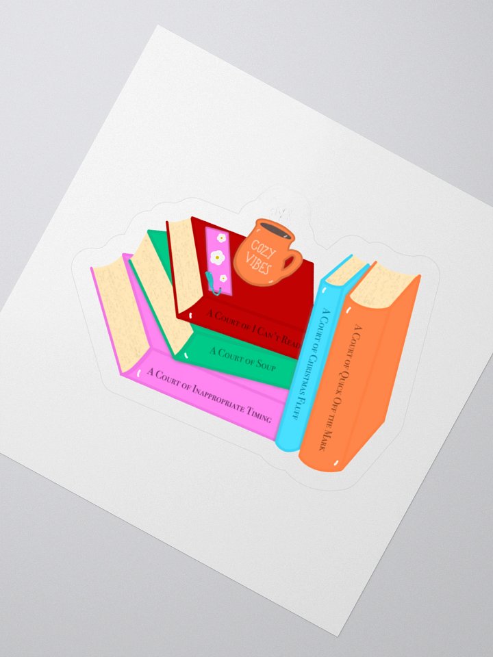 Cozy Book Lovers Sticker with Book Titles product image (4)
