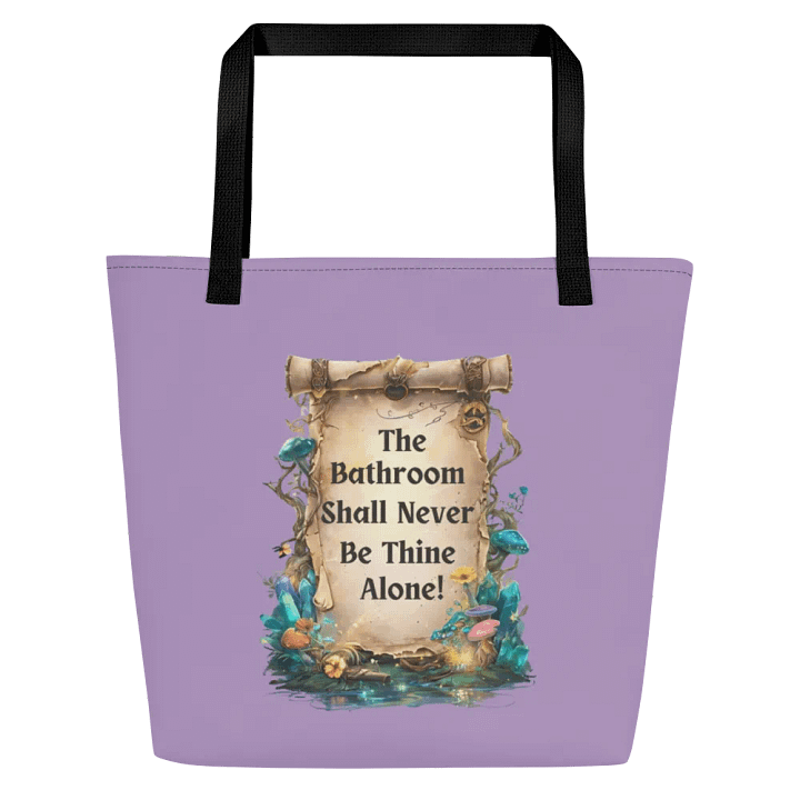 The Bathroom Shall Never Be Thine Alone – Funny Mom Tote Bag, Fairytale Parenting Humor, Relatable Mom Life Gift product image (1)