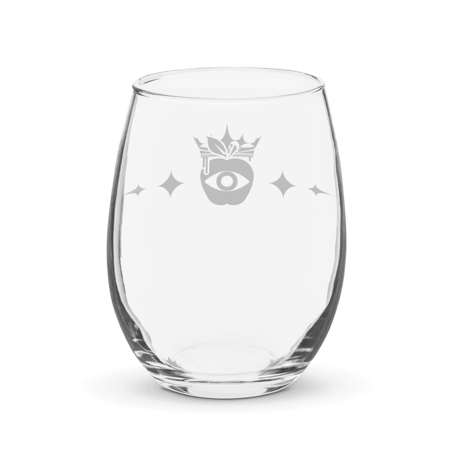 Crowned Apple (Black) ✦ Stemless Wine Glass product image (2)