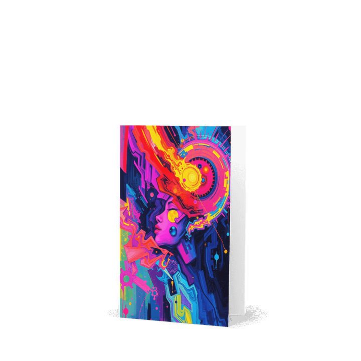 Greeting Card Psychedelic Abstract Vibrant Cosmic Neon Futuristic Art product image (1)