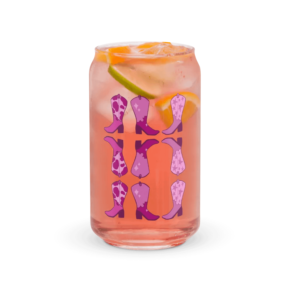 Pretty In Pink Boots Glass Cup product image (37)