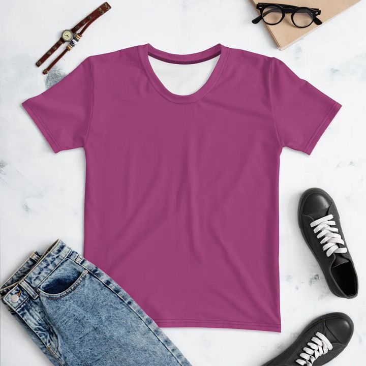 Plain Plum Purple True Summer Women's Crewneck Polyester Heavyweight Premium T-Shirt by Treasure Pie product image (1)