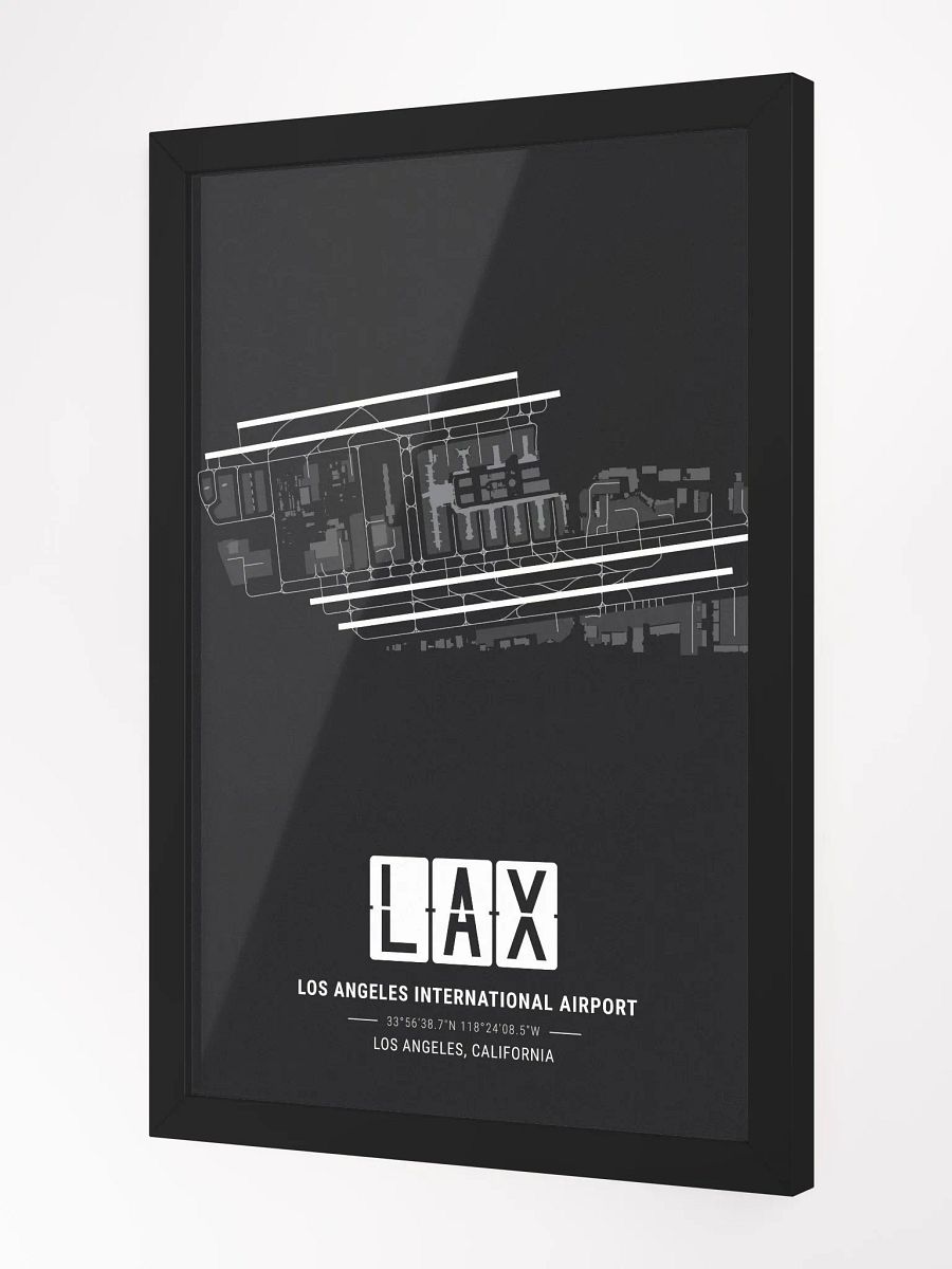 Framed Airport LAX Premium Map On Matt Paper product image (2)