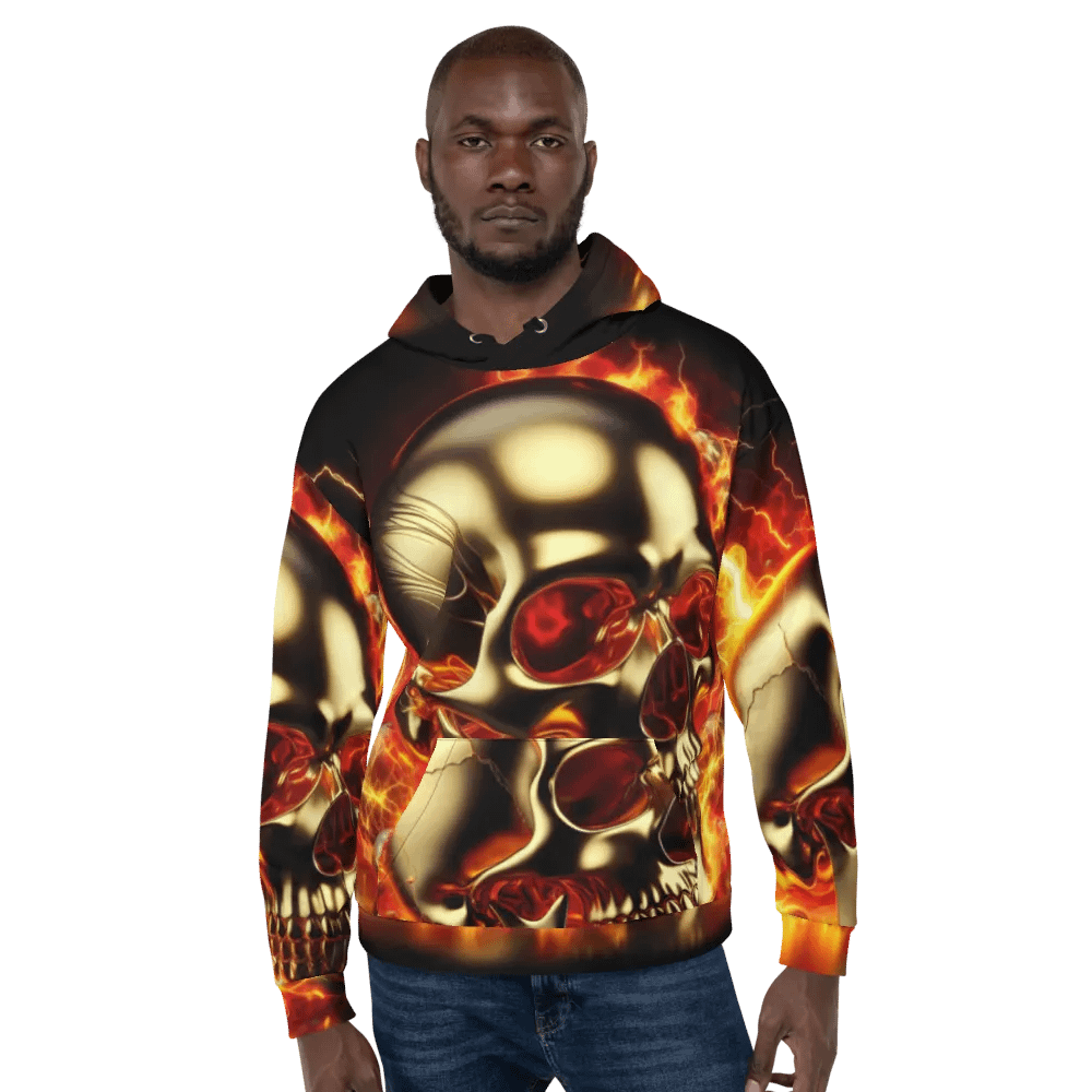 Golden Inferno - Unisex Skull Hoodie #1 product image (6)