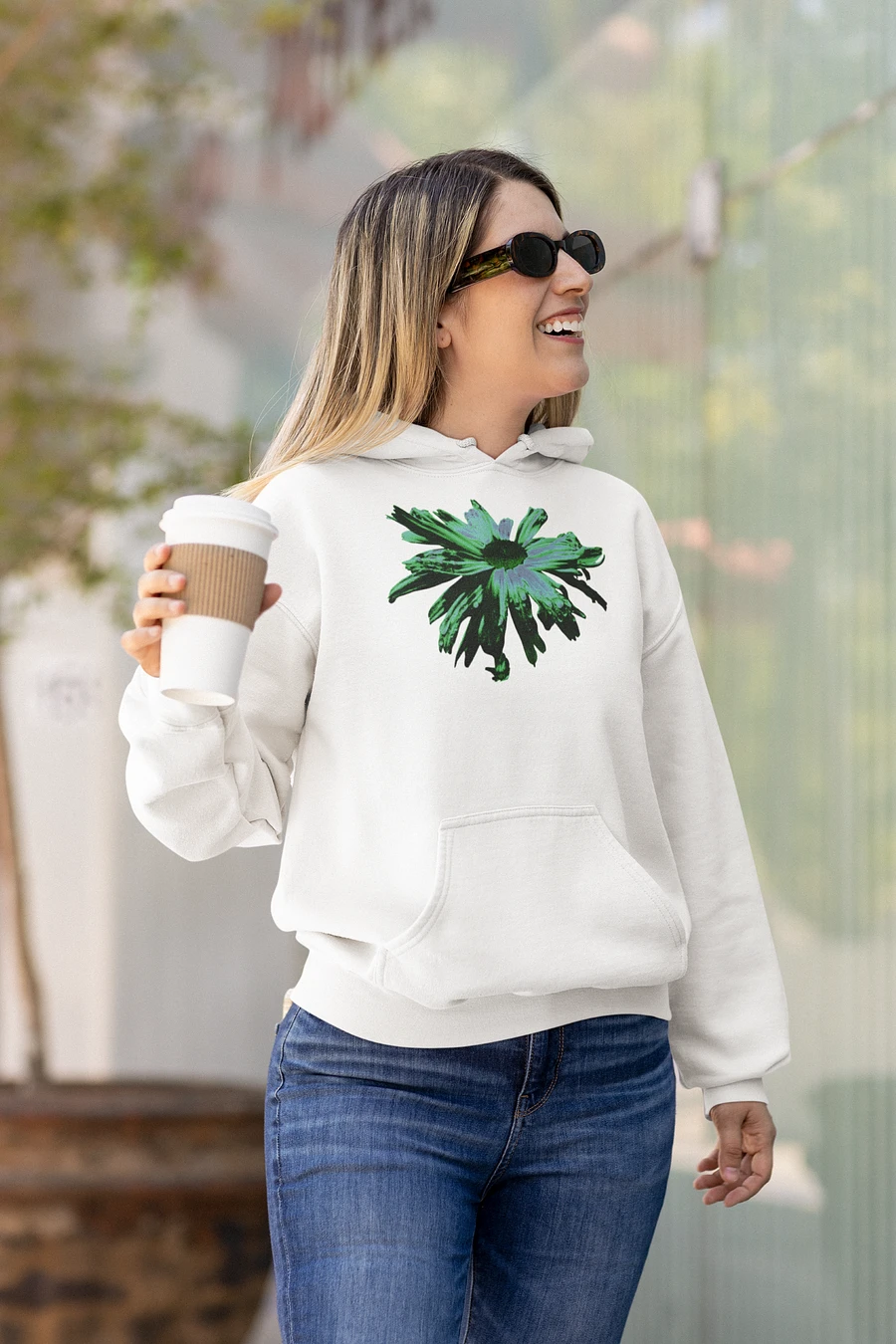 Abstract Green Daisy Unisex Hoodie product image (1)
