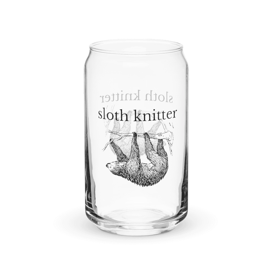 Sloth Knitter Can-Shaped Glass product image (5)