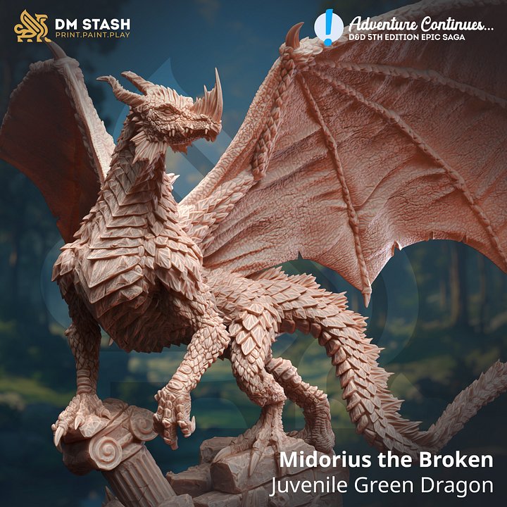Midorius the Broken – Juvenile Green Dragon product image (1)