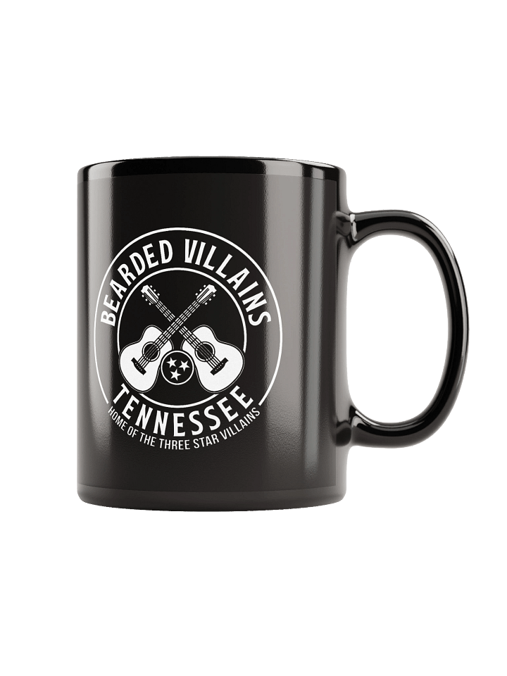 TSV “Whiteout Crest” Gloss Black Mug | Bearded Villains Tennessee | 11oz & 15oz Ceramic product image (1)