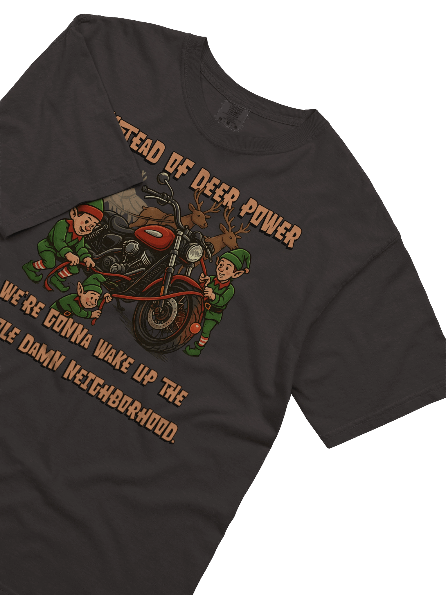 Throttle & Iron “Reindeer Power” Holiday Tee — Neighborhood Edition product image (37)