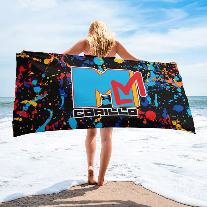 Retro Music Beach Towel - Blue product image (2)
