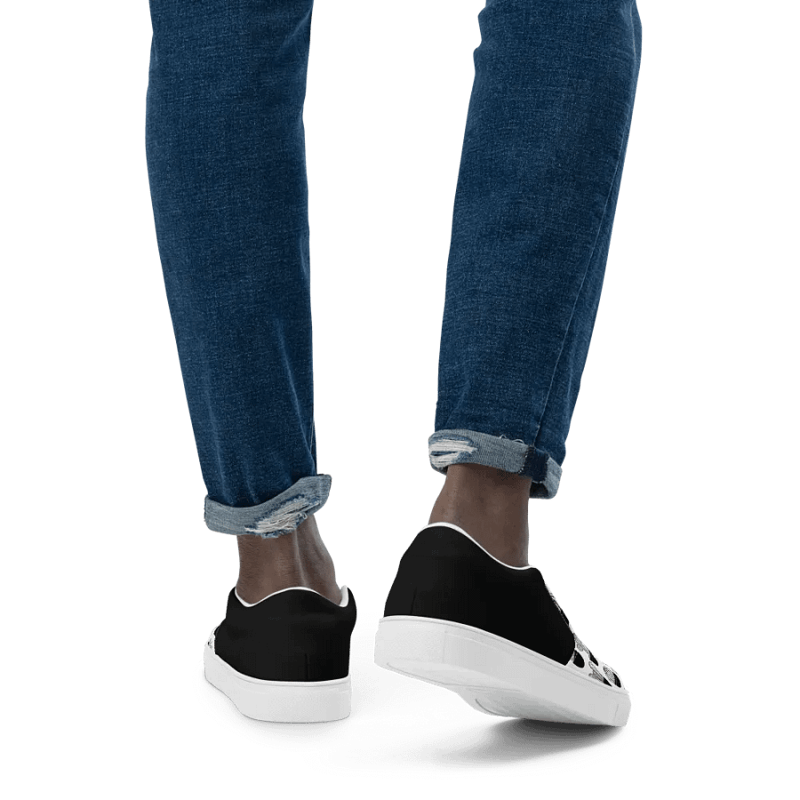 Line Art Cacti Pattern Men's Slip-On Canvas Shoes product image (3)