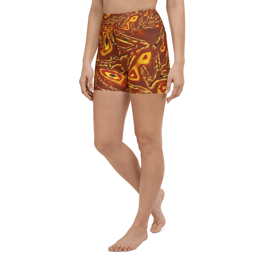 Japanese Fiery Abstract Yoga Shorts product image (5)