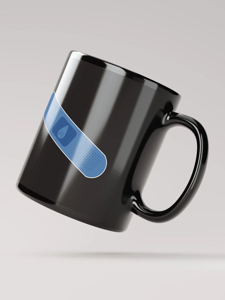 Severance Lumon Band-Aid Mug – Black Glossy Psychological Satire Coffee Cup product image (2)