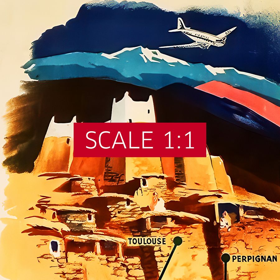 Morocco, Air Atlas, 1950s — retro travel poster, vintage travel print product image (4)