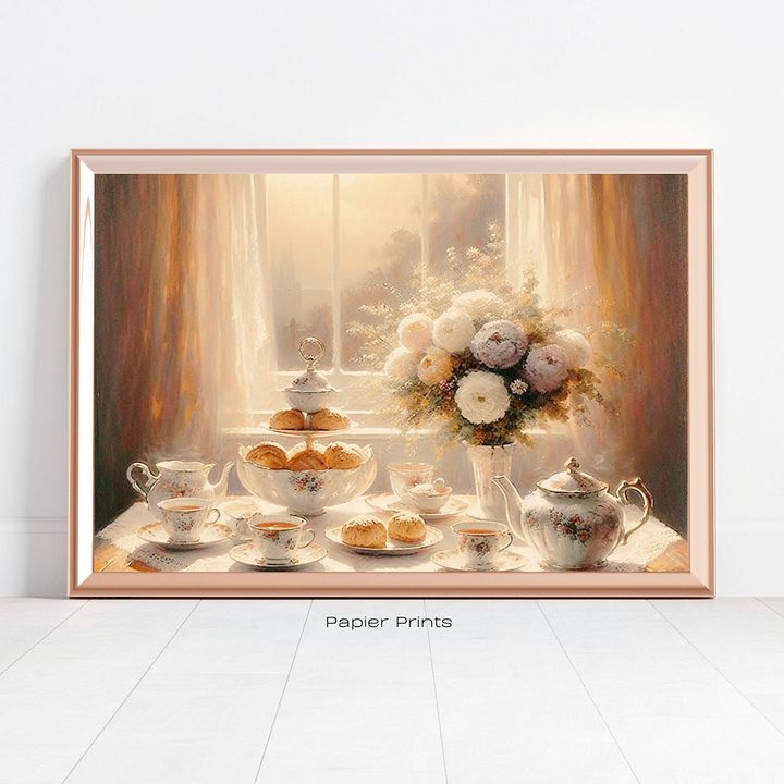 Vintage Still Life with Flowers and Tea product image (2)