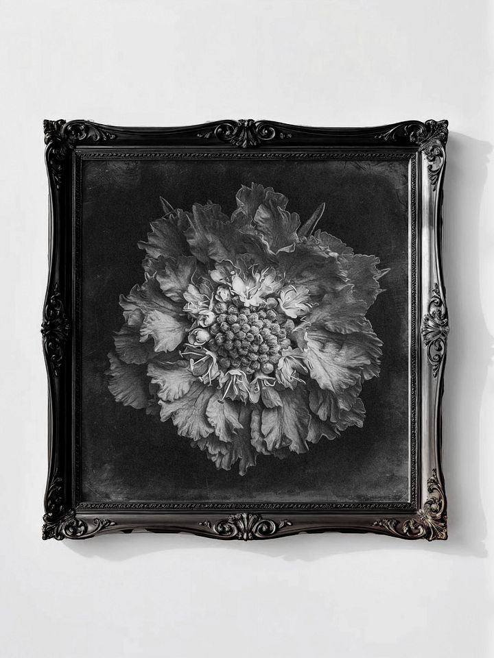 Pincushion Flower, Vintage Black & White Square (Printable) product image (1)