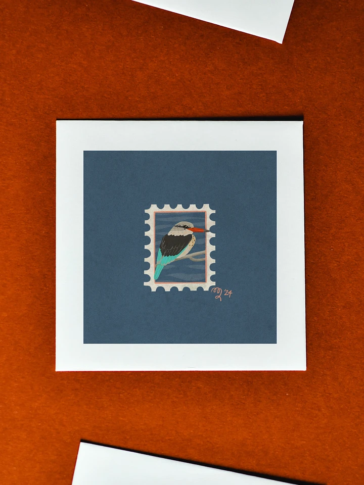 Brown Hooded Kingfisher Stamp Print – Birbfest 2024 product image (1)