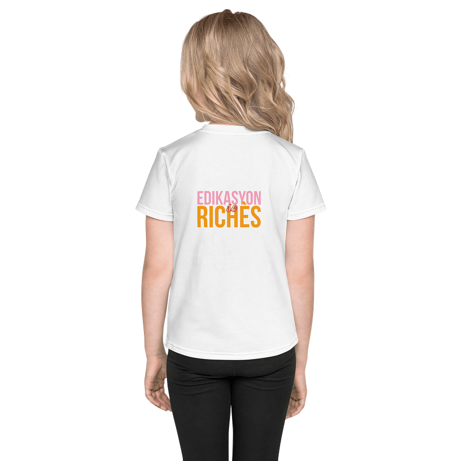 Edikasyon se Richès Kids' Crew Neck T-Shirt – Growing Minds. Big Message. product image (4)
