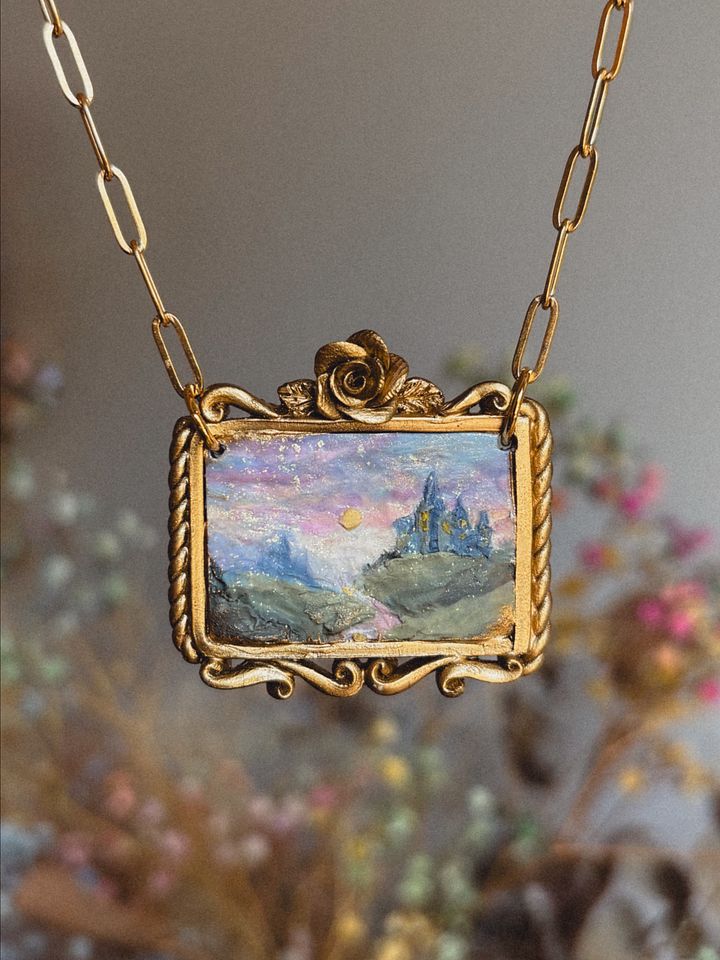 Lavender Sky Landscape Necklace product image (1)