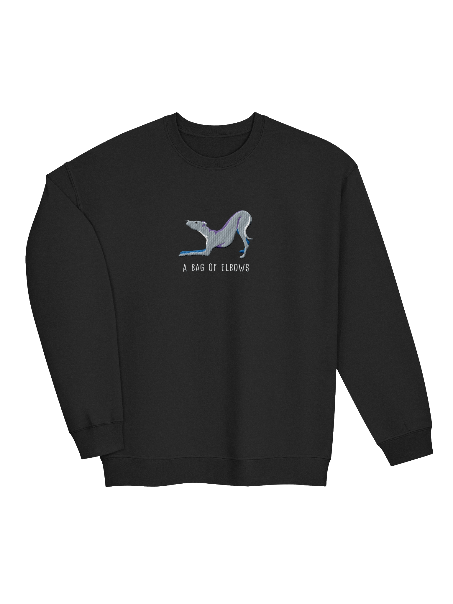 A Bag of Elbows Sweatshirt (Embroidered) of an Italian Greyhound(Blue) product image (15)
