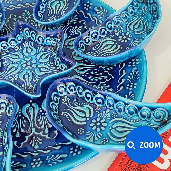 Ceramic blue turquoise set — handmade pottery, handmade ceramic product image (2)