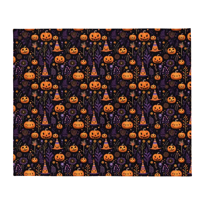 Black And Purple Halloween Blanket product image (1)