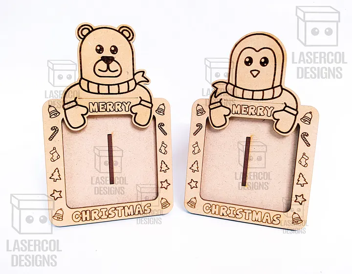 Christmas Ornaments Photo Frame Set 3 - Laser Cut Files product image (2)