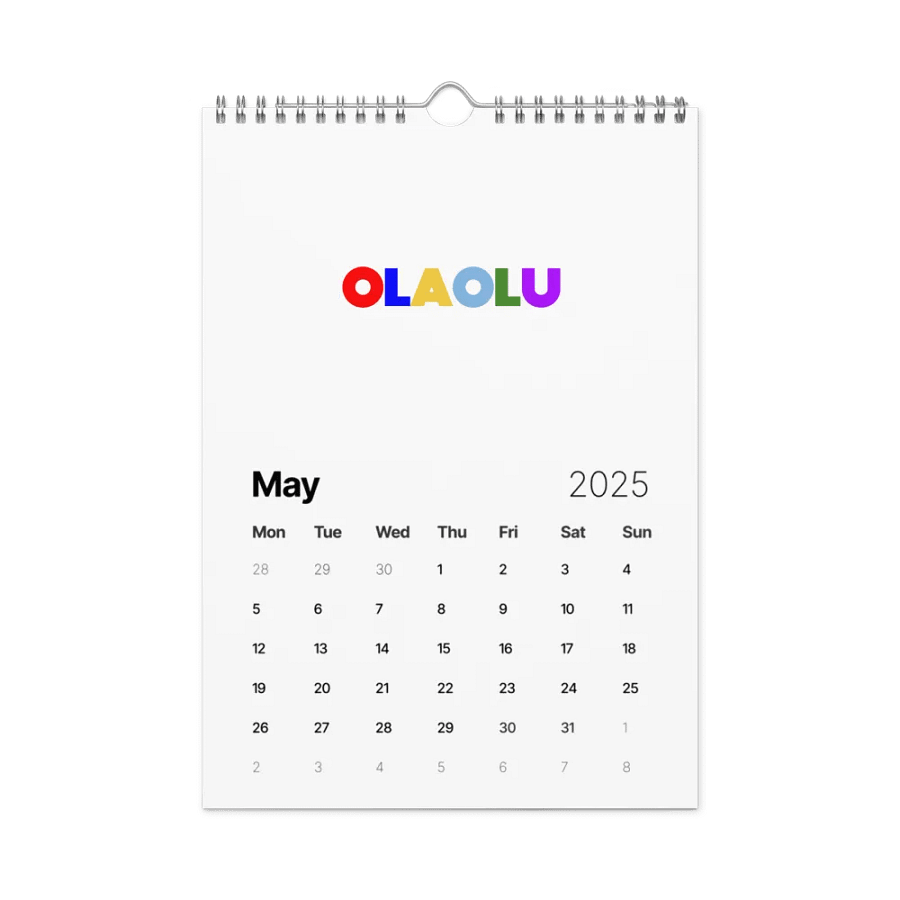 OLAOLU Vibrant Typography Calendar product image (10)