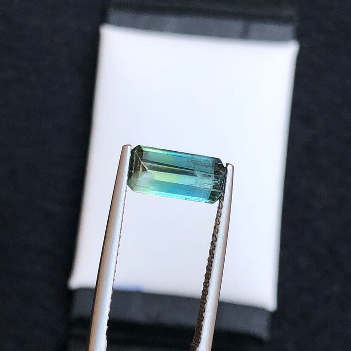 BI-COLOR TOURMALINE STONE FOR RING NATURAL GEMS FOR GIFT EMERALD CUT, 1.90 CRT product image (2)