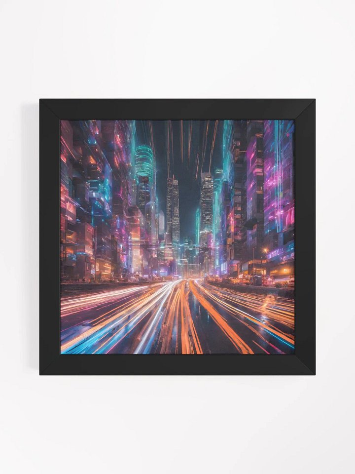 Cityscape and Neon Lights Series #1; Eco-Friendly Matte Poster Art product image (8)