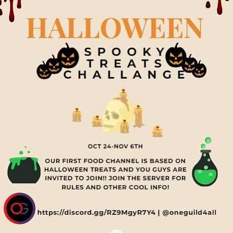 🚨CALLING ALL PEOPLE WHO COOK/BAKE! We’re running a Halloween Treats Contest in our Discord that is open to all! link in bio!