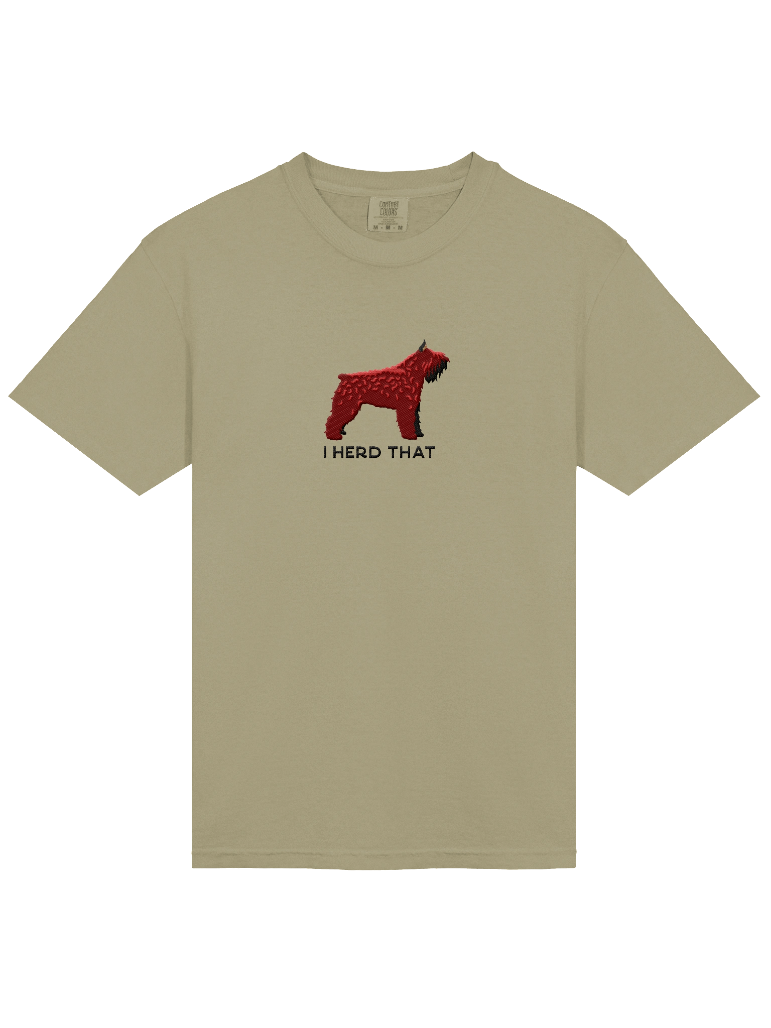 I Herd That T-Shirt(Embroidered) of a Bouvier des Flandres(Red, Cropped Ears) product image (13)