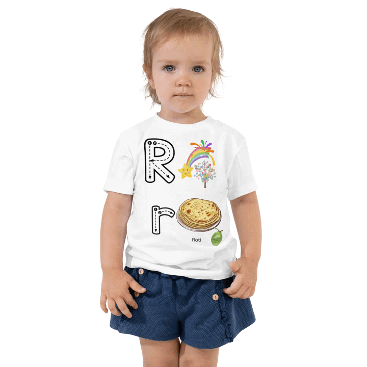 Toddler's White Tee👚 Alphabet Write Rr 📝 A-Z product image (1)