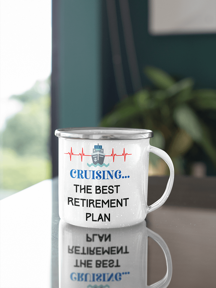 Cruising in Retirement Enamel Mug product image (1)