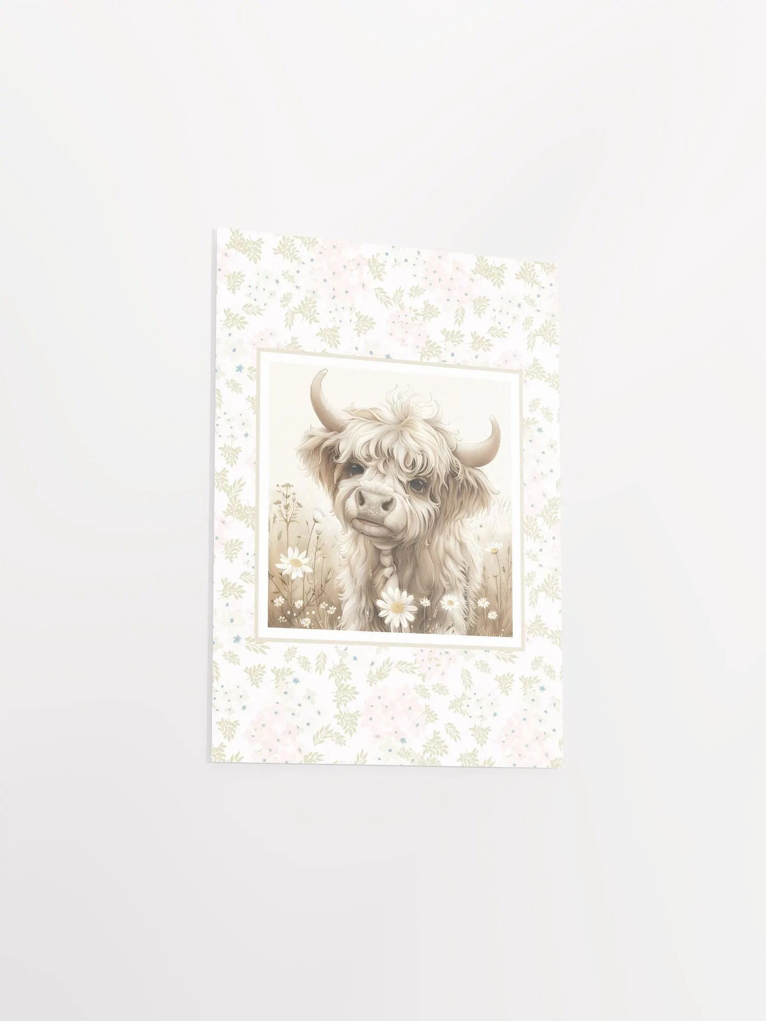 Highland Cow and Boho Pink Floral Nursery Decor product image (4)