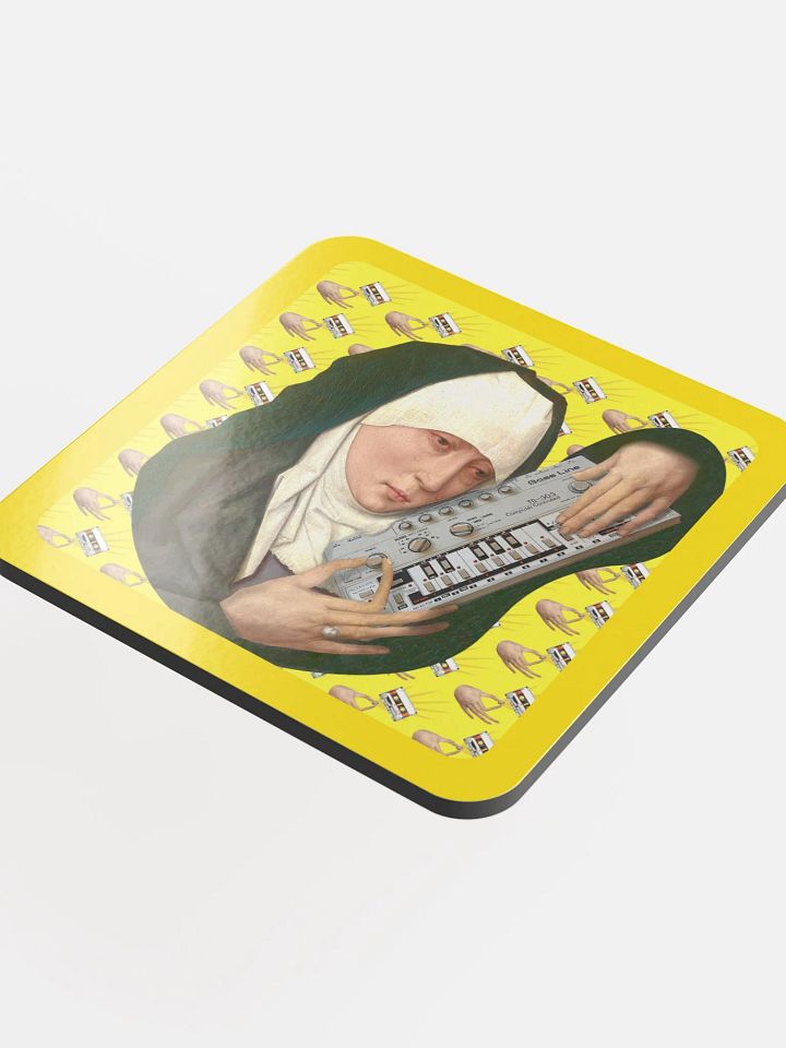 Mater Dolorosa meets Roland TB 303 by Frank Fonik Techno EDM Glossed Cork Coaster product image (1)