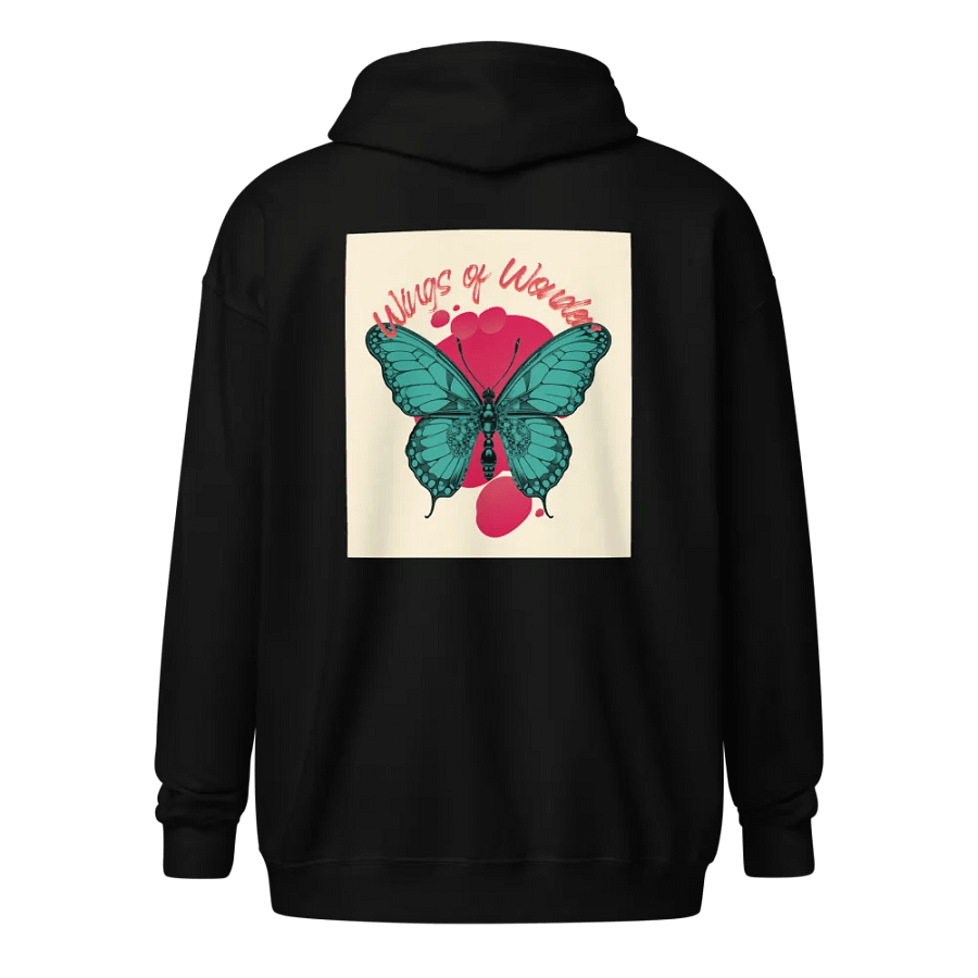Teal Butterfly Symmetry Zip Hoodie product image (8)