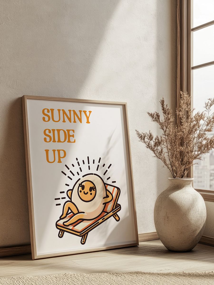 Sunny Side Up Egg Mascot Retro Art Print product image (5)