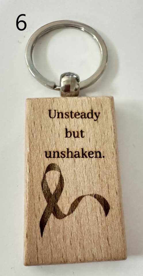 Wooden Engraved Illness Awareness Keychains | Chronic Pain, Cancer, & More  (6) product image (6)