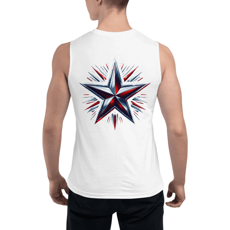 White T3 Red Star Burst Mens Tank product image (2)