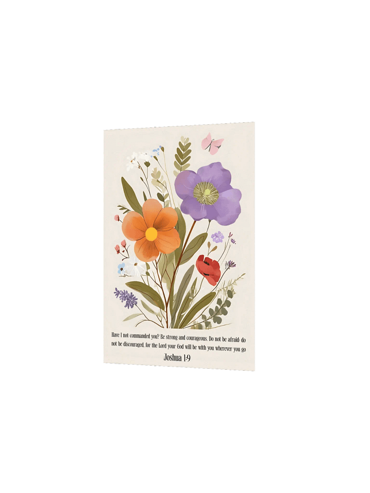 Be Strong & Courageous Floral Wall Art | Joshua 1:9 Scripture Decor | Christian Home Decor | Faith-Inspired Wall Art product image (19)