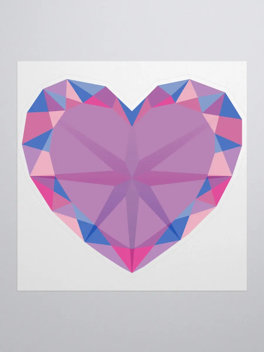 Crystal Pride Heart (Bi Pride) Cut Sticker product image (1)