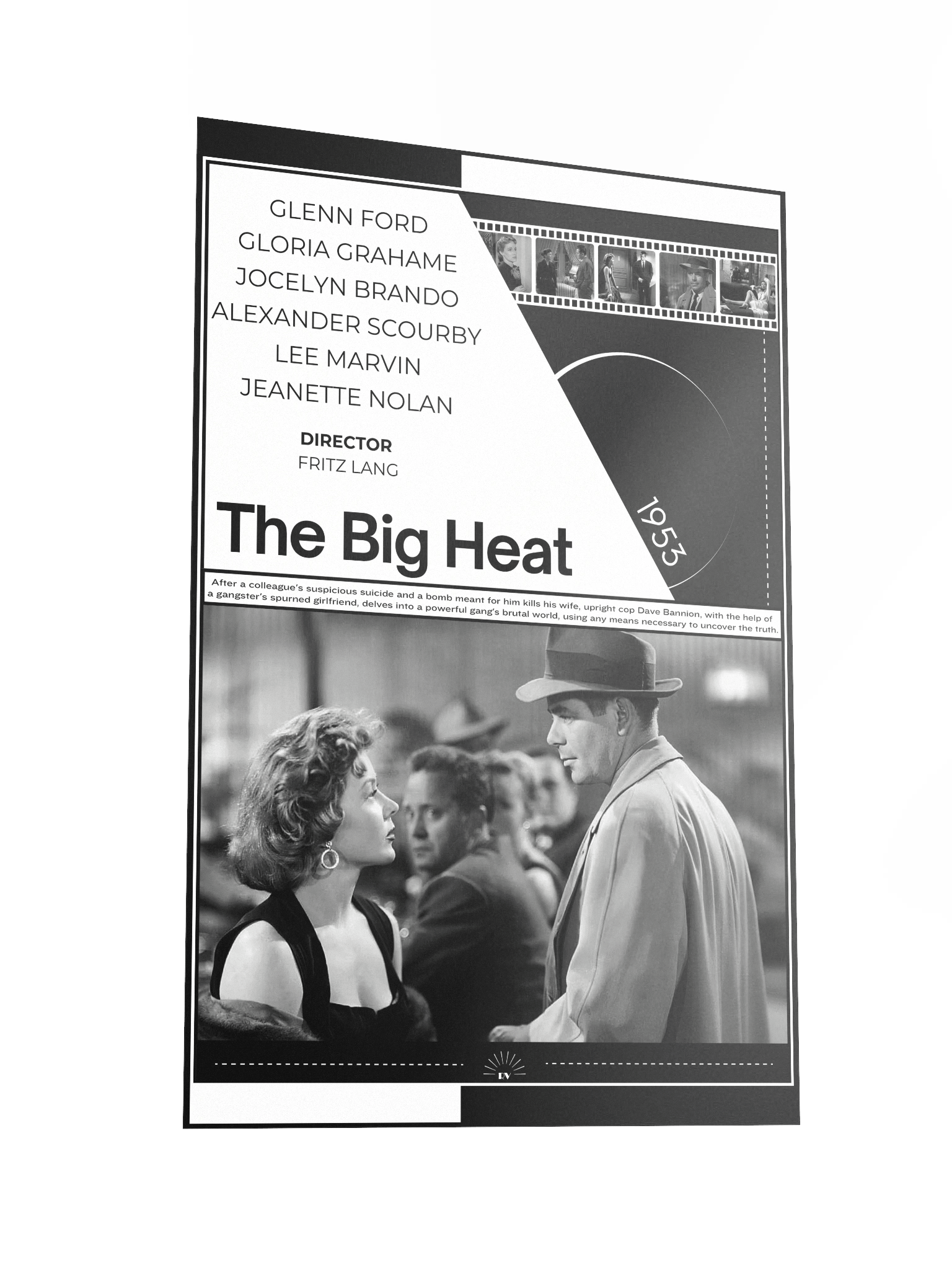 The Big Heat with Glenn Ford and Gloria Grahame 1953 | Movie Poster | 12x18 Wall Art product image (2)