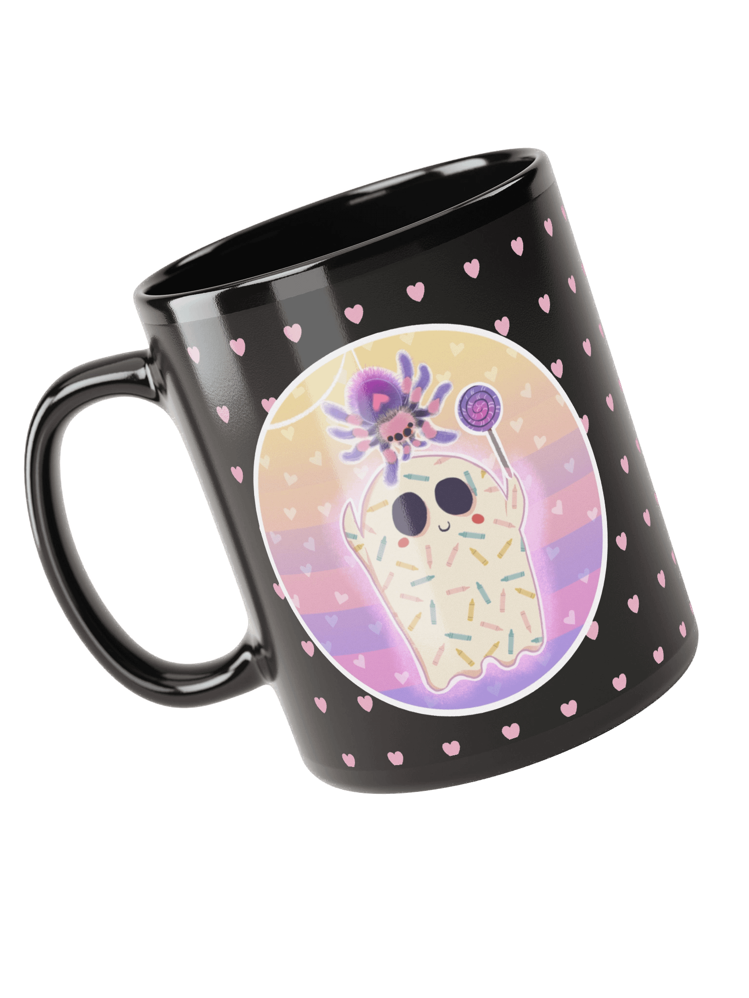 Pastel Little Ghost Spider Pet - Black Ceramic Mug product image (5)