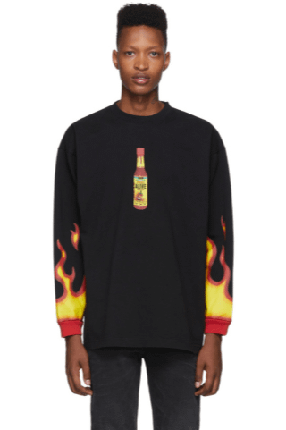 black “hot sauce” crewneck product image (1)