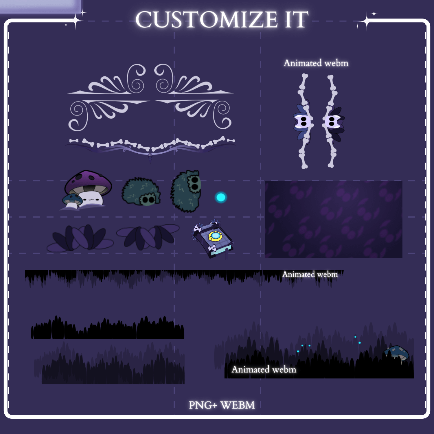 ANIMATED Twitch Stream Package Overlay, Magic stream overlay, Dark magical overlay, Halloween Spooky, Vivid Gothic Black Cat, Spooky Book product image (9)